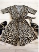 OFERTA acum Salopeta dama animal print casual eleganta si Ceas dama negru cu curea