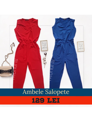OFERTA 2 Salopete dama lungi casual elegante DOAR 129 lei ambele Salopete rosu si albastru