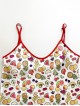 Pijama dama ieftina cu aspect satinat cu maieu si pantaloni scurti cu imprimeu Tutti Frutti - Energie și Prospețime Naturală