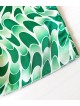 Pijama dama ieftina cu aspect satinat cu maieu si pantaloni scurti cu imprimeu Nuante de Verde - Energie Vibranta