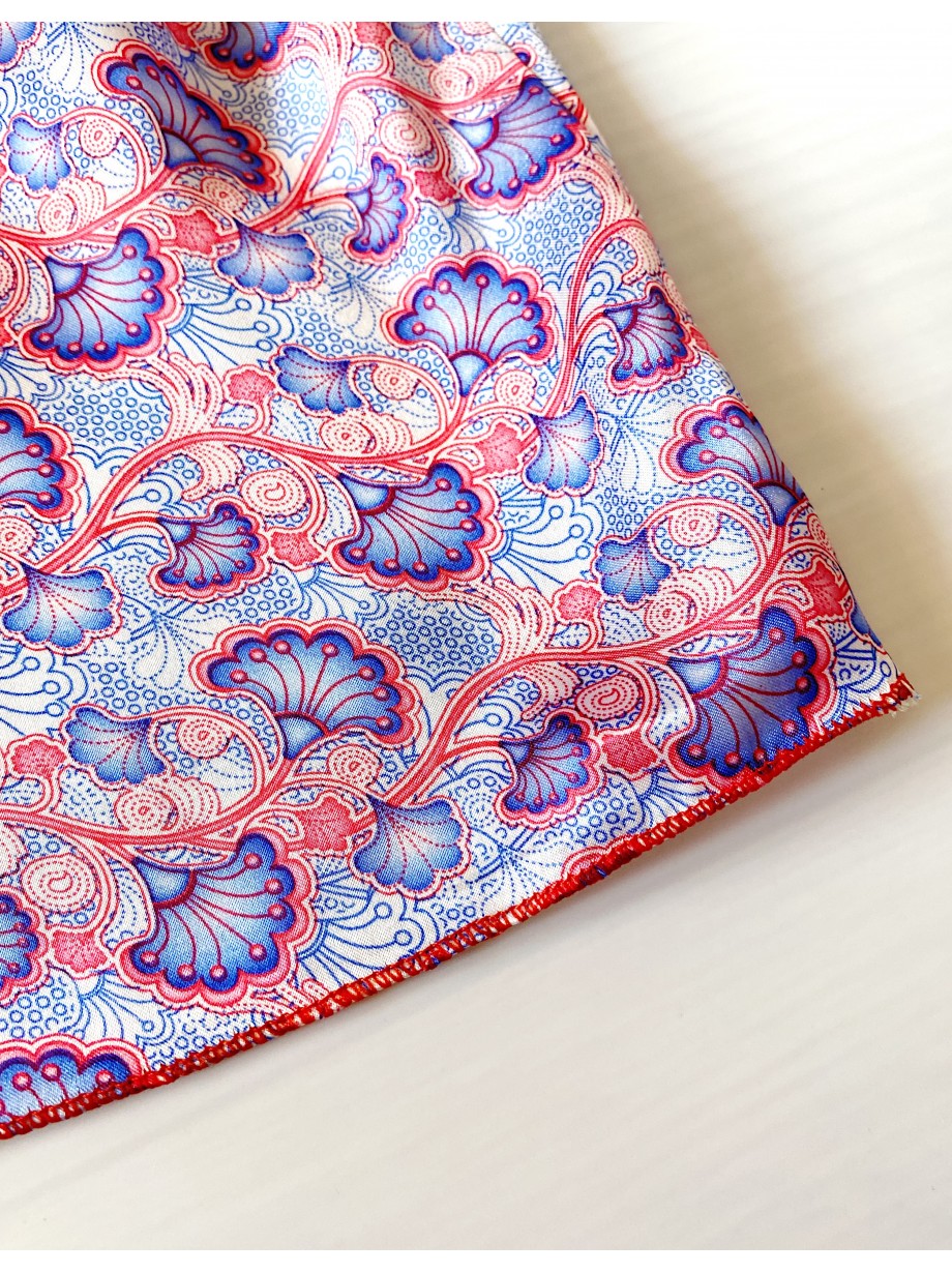 Pijama dama ieftina cu aspect satinat cu maieu si pantaloni scurti cu imprimeu Molly - Vibranta si Stilata