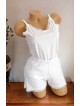 Pijama dama ieftina scurta alba cu maieu cu volanase si danteluta Pijama dama ieftina scurta alba cu maieu cu volanase si danteluta
