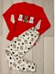 Pijama dama ieftina din bumbac cu pantaloni lungi si bluza rosie cu imprimeu ursuleti inimioare Pijama dama ieftina din bumbac cu pantaloni lungi si bluza rosie cu imprimeu ursuleti inimioare