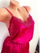 Pijama dama ieftina primavara-vara roz Lady cu model dantelat