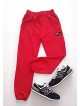Pantaloni dama casual rosii tip jogger cu imprimeu Design