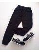 Pantaloni dama casual negri tip jogger cu banda pe mijloc