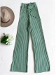 Pantaloni dama din tricot SUBTIRE verde aloe cu snur in talie