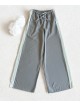 Pantaloni dama sport casual lungi cu dungi -  gri