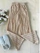 Pantaloni dama din bumbac bej cu aspect creponat foarte versatili