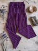 Pantaloni dama din bumbac mov cu aspect creponat foarte versatili