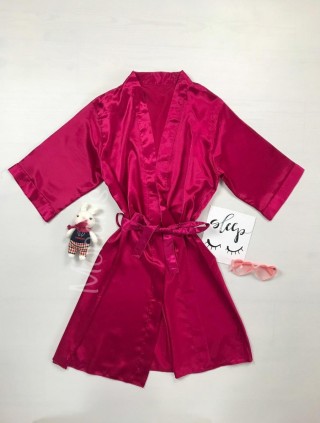 Capot de dama ieftin visiniu din satin cu maneca lunga