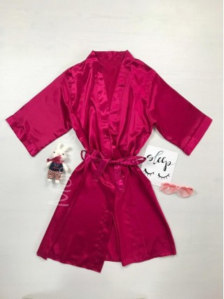 Capot de dama ieftin visiniu din satin cu maneca lunga