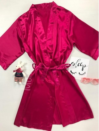 Capot de dama ieftin visiniu din satin cu maneca lunga