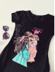 Rochie casual de zi ieftina neagra si imprimeu Mommy's Girl