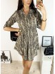 Rochie de zi ieftina maro cu imprimeu snake