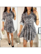 Rochie de zi ieftina alba cu imprimeu animal print mic Rochie de zi ieftina alba cu imprimeu animal print mic