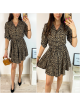 Rochie de zi ieftina maro cu imprimeu animal print mic Rochie de zi ieftina maro cu imprimeu animal print mic