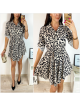 Rochie de zi ieftina alba cu imprimeu animal print Rochie de zi ieftina alba cu imprimeu animal print