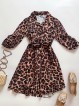 Rochie de zi ieftina neagra cu imprimeu animal print Rochie de zi ieftina neagra cu imprimeu animal print
