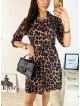 Rochie de zi ieftina neagra cu imprimeu animal print