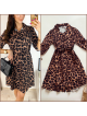 Rochie de zi ieftina neagra cu imprimeu animal print Rochie de zi ieftina neagra cu imprimeu animal print