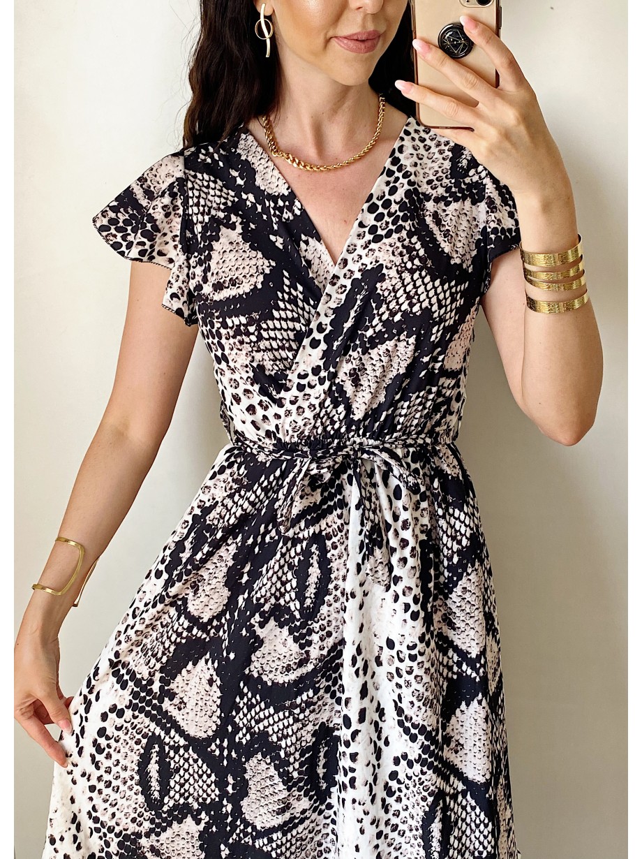 Rochie dama casual de vara confortabila cu imprimeu snake 