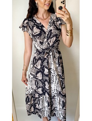 Rochie dama casual de vara confortabila cu imprimeu snake 