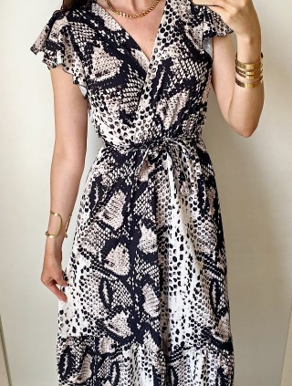 Rochie dama casual de vara confortabila cu imprimeu snake 