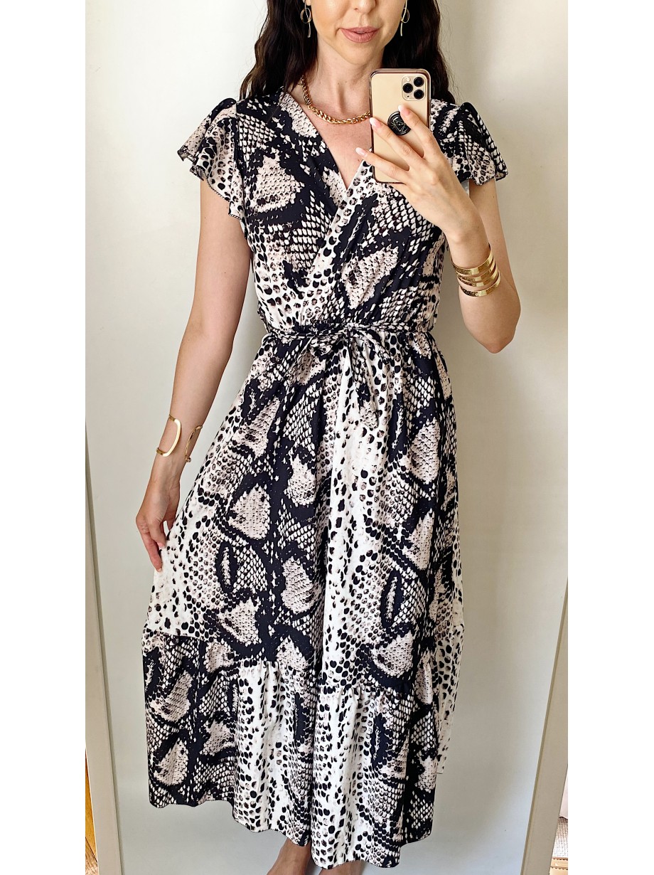 Rochie dama casual de vara confortabila cu imprimeu snake 