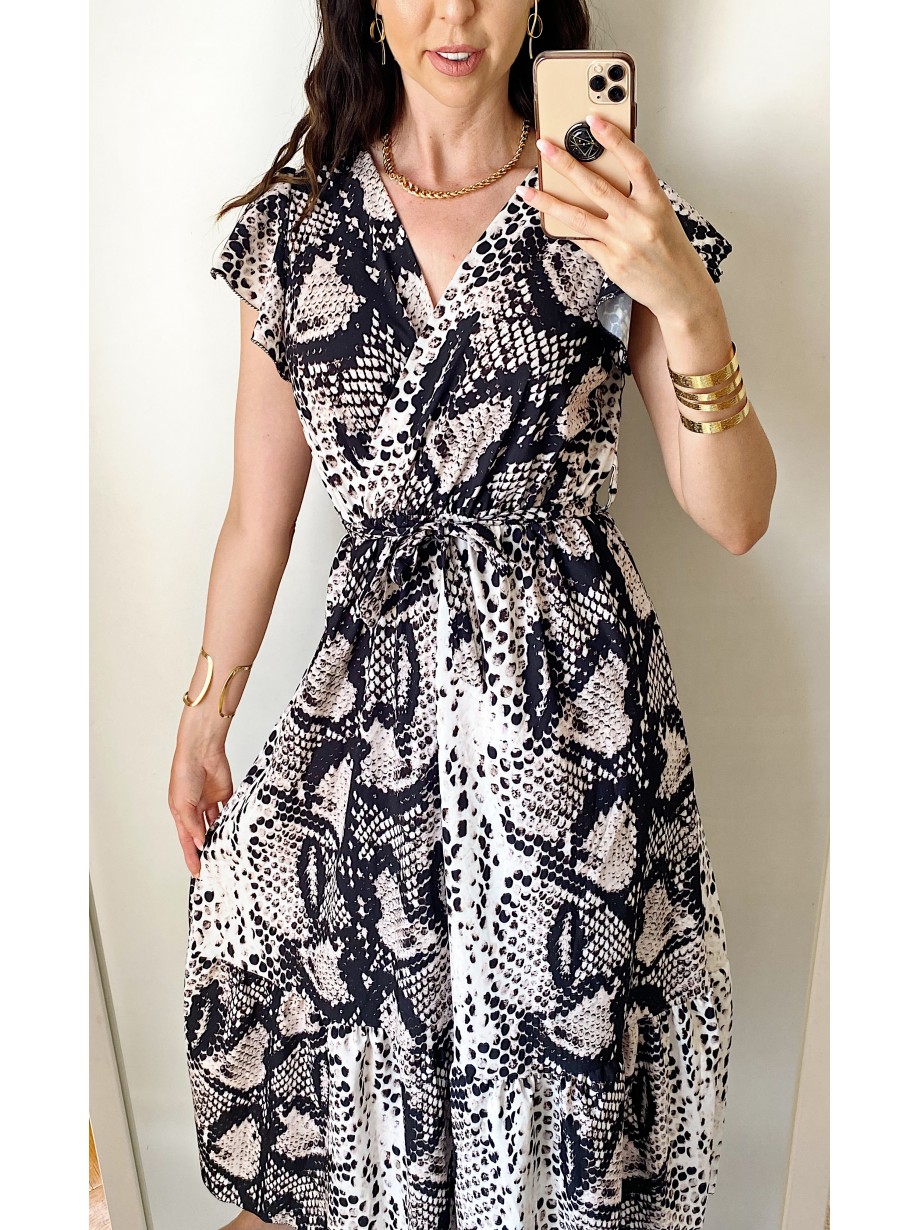 Rochie dama casual de vara confortabila cu imprimeu snake 