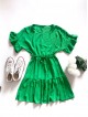 Rochie de zi scurta verde cu volanase la maneci
