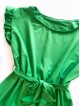 Rochie de zi scurta verde cu volanase la manecute