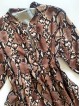 Rochie de zi ieftina lejera maro cu imprimeu snake