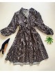 Rochie de zi ieftina lejera gri inchis cu imprimeu snake