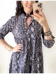 Rochie de zi ieftina lejera gri inchis cu imprimeu snake