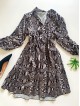 Rochie de zi ieftina lejera gri inchis cu imprimeu snake