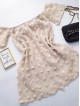 Rochie tip bluza de zi ieftina crem cu imprimeu iesit in relief