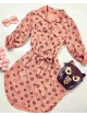 Rochie ieftina casual stil camasa roz cu stelute si cordon in talie