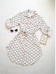 Rochie ieftina casual stil camasa alba si cordon in talie cu imprimeu zale