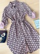  Rochie dama ieftina casual alba tip camasa cu imprimeu Litere