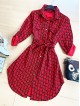  Rochie dama ieftina casual rosie tip camasa cu imprimeu Litere