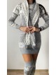 Compleu dama ieftin din tricot gri minunat compus din rochie, caciula,fular si jambiere Craciun FULAR