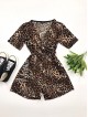Salopeta casual scurta de vara cu model animal print