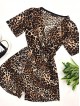 Salopeta casual scurta de vara cu model animal print