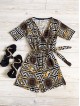 Salopeta dama casual scurta neagra cu imprimeu zig-zag