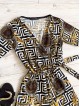 Salopeta dama casual scurta neagra cu imprimeu zig-zag