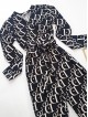 Salopeta dama eleganta animal print cu maneca lunga si cordon in talie cu imprimeu DDD