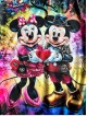 Trening dama din CATIFEA cu pantaloni lungi cu snur si bluza cu gluga imprimeu MINNIE si MICKEY Happy