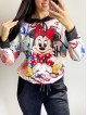 Trening dama negru din CATIFEA cu pantaloni lungi cu snur si bluza neagra cu gluga imprimeu MINNIE MOUSE happy