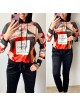 Trening dama din CATIFEA cu pantaloni lungi negri cu snur si bluza cu gluga imprimeu CHANEI NO5
